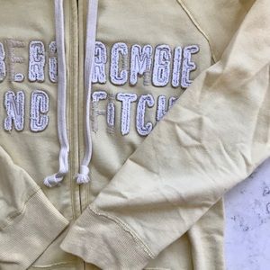 Light yellow Abercrombie and Fitch zip up